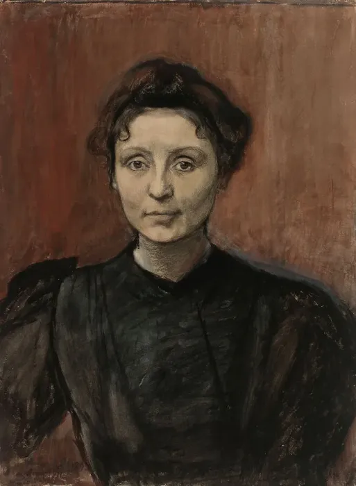 Framed Print : Portrait of Sculptor Madeleine Jouvray, 1893-1894. Creator: Magnus Enckell Framed Print : Portrait of Sculptor Madeleine Jouvray, 1893-1894. Creator: Magnus Enckell