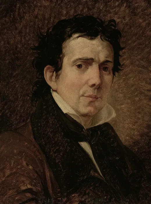 Framed Print : Portrait of sculptor Pompeo Marchesi (1789-1858), 1830. Creator: Hayez, Francesco (1791-1882) Framed Print : Portrait of sculptor Pompeo Marchesi (1789-1858), 1830. Creator: Hayez, Francesco (1791-1882)
