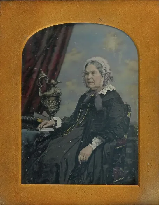 Framed Print : Portrait of a Seated Elderly Woman, 1852-1855. Creator: William Edward Kilburn Framed Print : Portrait of a Seated Elderly Woman, 1852-1855. Creator: William Edward Kilburn