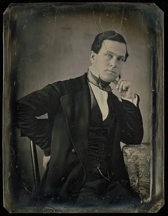 Framed Print : Portrait of a Seated Man, about 1848-1858. Creator: Unknown Framed Print : Portrait of a Seated Man, about 1848-1858. Creator: Unknown