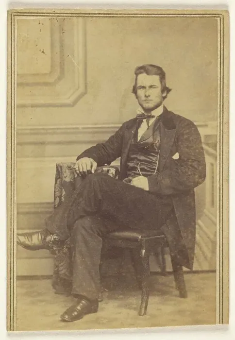 Framed Print : Portrait of a Seated Man with Chin Beard, 1866-1870. Creators: Jacob Byerly, John Davis Byerly Framed Print : Portrait of a Seated Man with Chin Beard, 1866-1870. Creators: Jacob Byerly, John Davis Byerly
