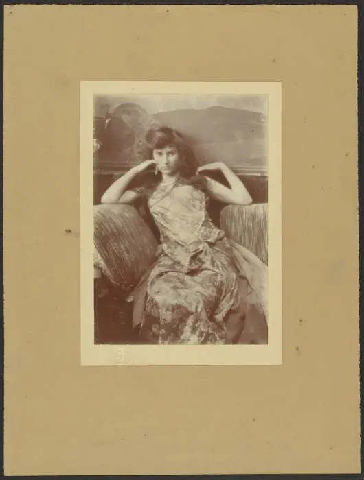 Framed Print : Portrait of seated woman, 1900-1910. Creator: Constant Puyo Framed Print : Portrait of seated woman, 1900-1910. Creator: Constant Puyo