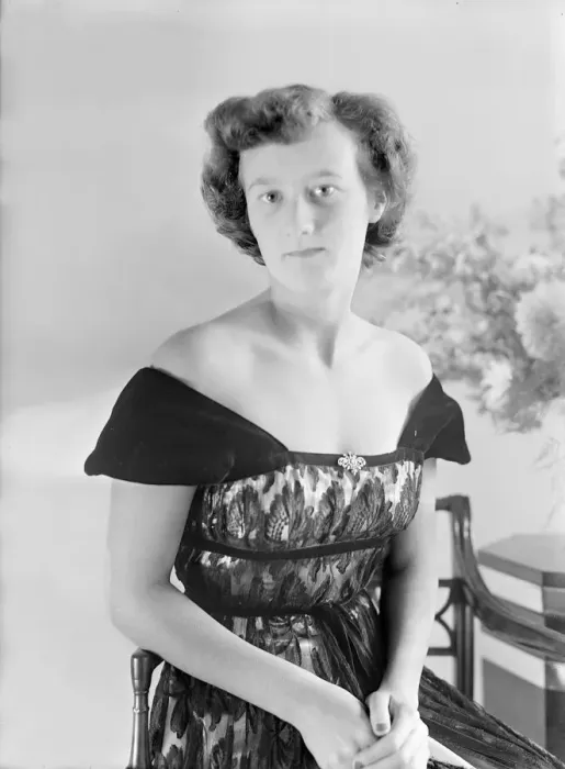 Framed Print : Portrait of seated woman in evening dress, (Isle of Wight?), c1935 Framed Print : Portrait of seated woman in evening dress, (Isle of Wight?), c1935