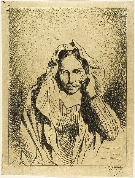 Portrait of a Seated Woman, n. d. Creator: Charles Emile Jacque