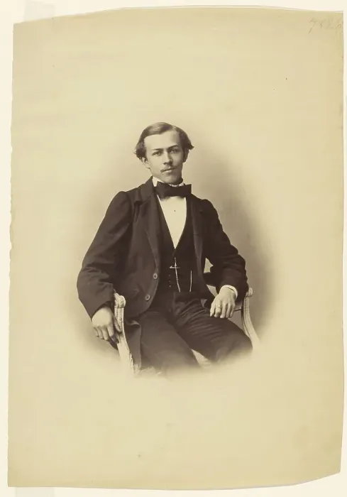Framed Print : Portrait of a Seated Young Man, about 1858. Creator: Gustave Le Gray Framed Print : Portrait of a Seated Young Man, about 1858. Creator: Gustave Le Gray