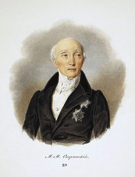 Portrait of the Secretary of State and reformers Count Michail Speransky, (1772-1839), 1839