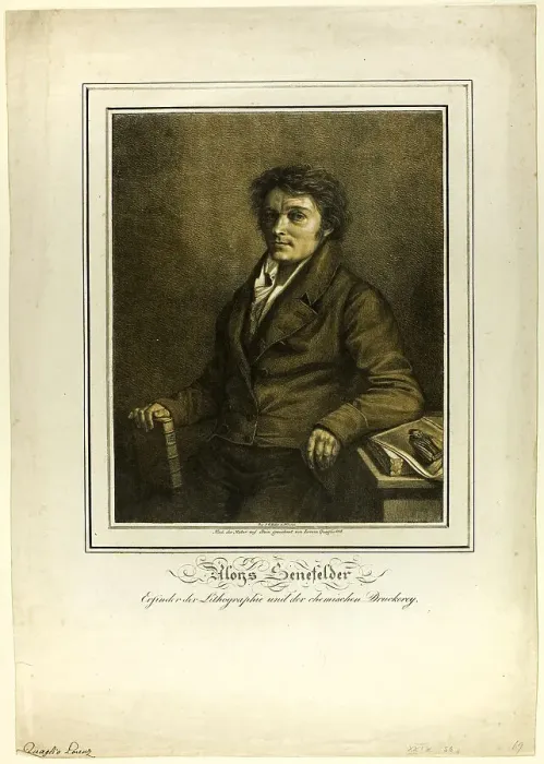 Framed Print : Portrait of Senefelder, 1818. Creator: Lorenzo Quaglio II Framed Print : Portrait of Senefelder, 1818. Creator: Lorenzo Quaglio II