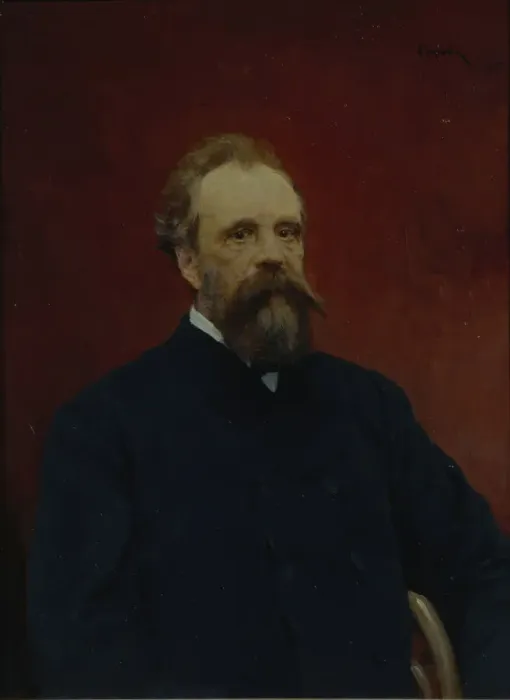 Framed Print : Portrait of Sergei Mikhailovich Tretyakov (1834-1892), 1895. Artist: Serov, Valentin Alexandrovich (1865-1911) Framed Print : Portrait of Sergei Mikhailovich Tretyakov (1834-1892), 1895. Artist: Serov, Valentin Alexandrovich (1865-1911)