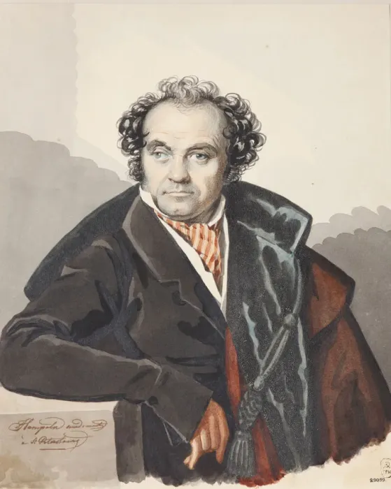 Framed Print : Portrait of Sergey Dmitryevich Lvov (1781-1857), 1820s. Creator: Hampeln, Carl, von Framed Print : Portrait of Sergey Dmitryevich Lvov (1781-1857), 1820s. Creator: Hampeln, Carl, von
