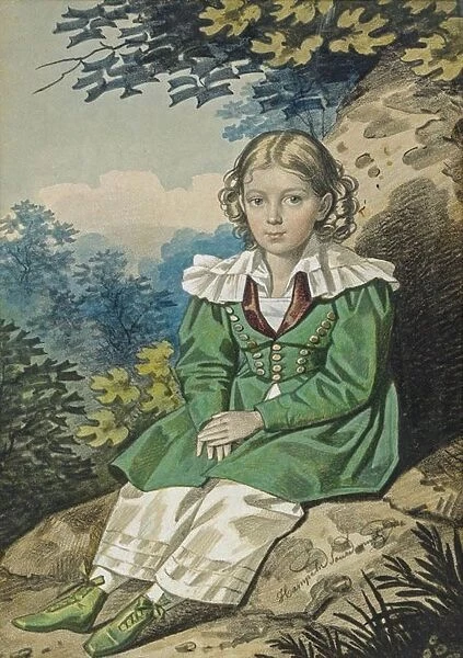 Portrait of the Sergey Petrovich Ushakov (1828-1894) as child, 1830s