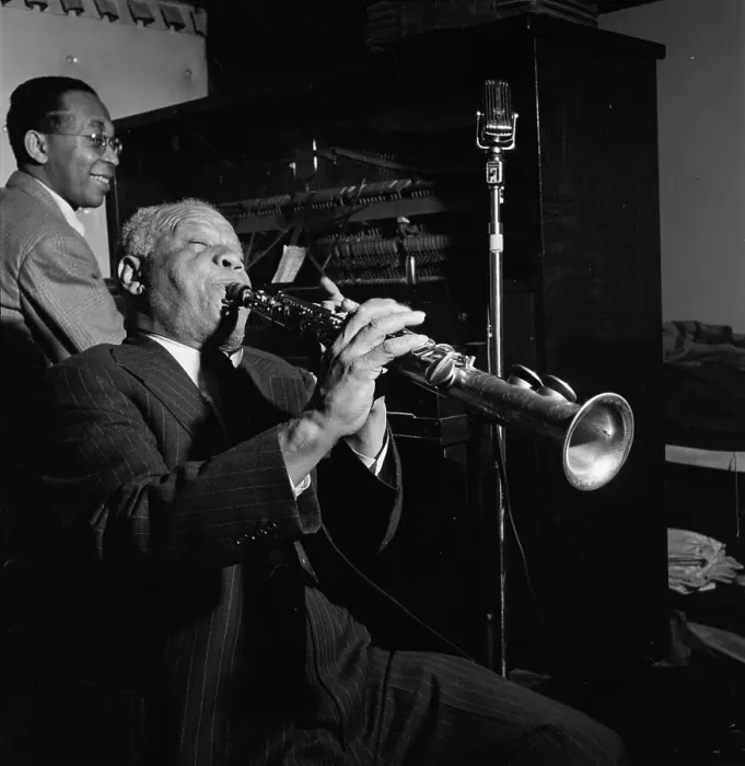 Framed Print : Portrait of Sidney Bechet and Lloyd Phillips, Jimmy Ryan's (Club), New York, N.Y. ca. June 1947. Creator: William Paul Gottlieb Framed Print : Portrait of Sidney Bechet and Lloyd Phillips, Jimmy Ryan's (Club), New York, N.Y. ca. June 1947. Creator: William Paul Gottlieb