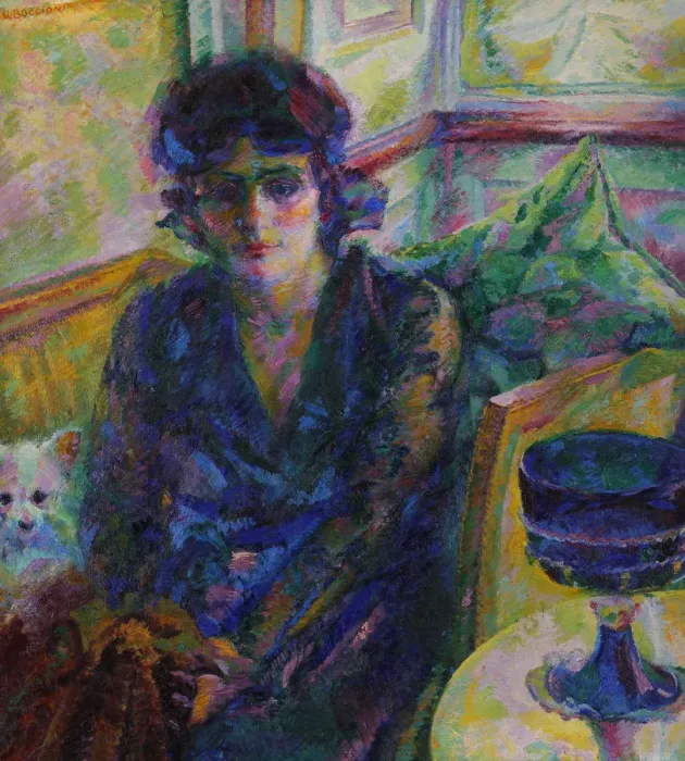 Framed Print : Portrait of Signora Cragnolini Fanna, 1916. Creator: Boccioni, Umberto (1882-1916) Framed Print : Portrait of Signora Cragnolini Fanna, 1916. Creator: Boccioni, Umberto (1882-1916)