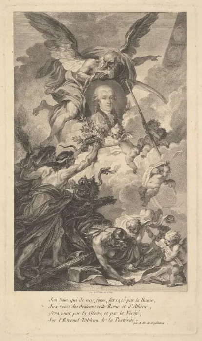 Framed Print : Portrait of Simon-Nicolas-Henri Linguet, 1780. Creator: Augustin de Saint-Aubin Framed Print : Portrait of Simon-Nicolas-Henri Linguet, 1780. Creator: Augustin de Saint-Aubin