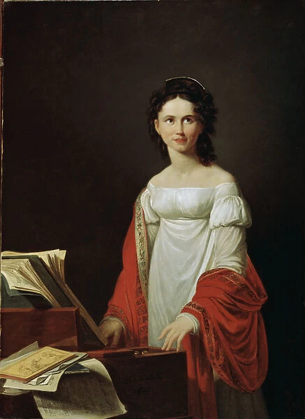 Portrait of the Singer Anna Borunova, 1821. Artist: Nicolas de Courteille