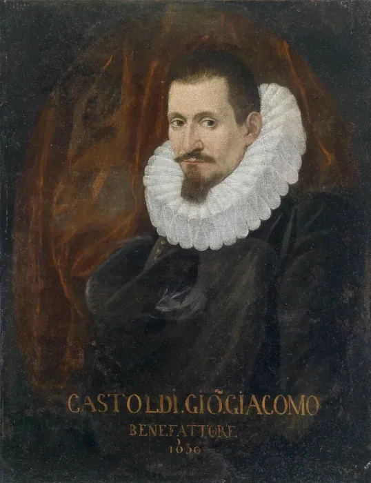 Framed Print : Portrait of the singer and composer Giovanni Giacomo Gastoldi (1553-1609), First Half of 17th cen.. Creator: Anonymous Framed Print : Portrait of the singer and composer Giovanni Giacomo Gastoldi (1553-1609), First Half of 17th cen.. Creator: Anonymous