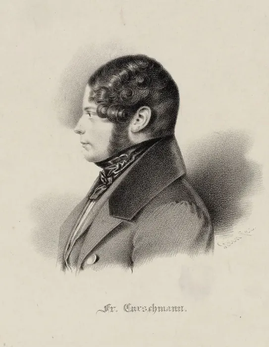 Framed Print : Portrait of the singer and composer Karl Friedrich Curschmann (1805-1841), 1840. Creator: Anonymous Framed Print : Portrait of the singer and composer Karl Friedrich Curschmann (1805-1841), 1840. Creator: Anonymous