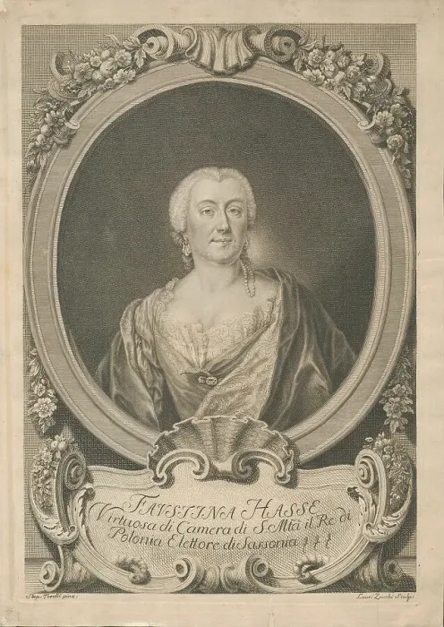 Framed Print : Portrait of the Singer Faustina Hasse, neé Bordoni (1697-1781), c. 1750. Creator: Zucchi, Lorenzo (1704-1779) Framed Print : Portrait of the Singer Faustina Hasse, neé Bordoni (1697-1781), c. 1750. Creator: Zucchi, Lorenzo (1704-1779)