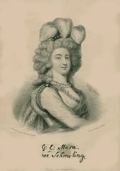 Framed Print : Portrait of the singer Madame Gertrud Elisabeth Mara (1749-1833), neé Schmeling, ca 1834. Creator: Anonymous Framed Print : Portrait of the singer Madame Gertrud Elisabeth Mara (1749-1833), neé Schmeling, ca 1834. Creator: Anonymous