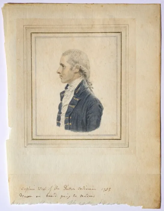 Framed Print : Portrait of Sir Captain West of the Dutton Indiaman, 1785. Creator: John I Smart (British Framed Print : Portrait of Sir Captain West of the Dutton Indiaman, 1785. Creator: John I Smart (British