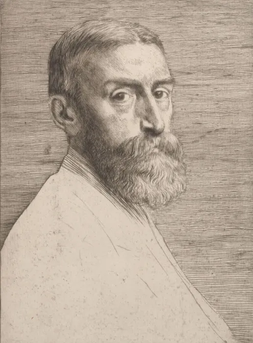 Framed Print : Portrait of Sir Edward John Poynter, 1877. Creator: Alphonse Legros Framed Print : Portrait of Sir Edward John Poynter, 1877. Creator: Alphonse Legros