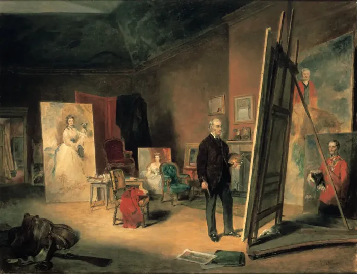 Framed Print : Portrait of Sir Francis Grant in his Studio, 1866. Artist: John Ballantyne Framed Print : Portrait of Sir Francis Grant in his Studio, 1866. Artist: John Ballantyne