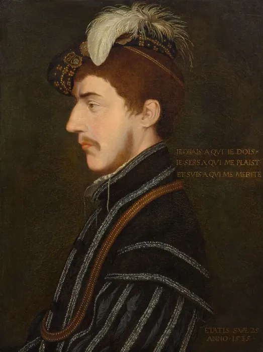 Framed Print : Portrait of Sir Nicholas Poyntz (1510-1556) at the age of 25, 1535. Creator: Holbein, Hans, the Younger (After) Framed Print : Portrait of Sir Nicholas Poyntz (1510-1556) at the age of 25, 1535. Creator: Holbein, Hans, the Younger (After)