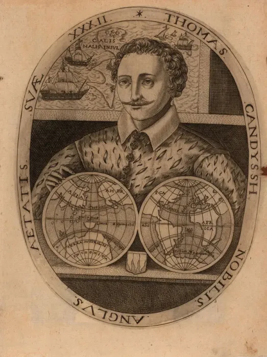 Framed Print : Portrait of Sir Thomas Cavendish (1560-1592), 1596. Creator: Anonymous Framed Print : Portrait of Sir Thomas Cavendish (1560-1592), 1596. Creator: Anonymous