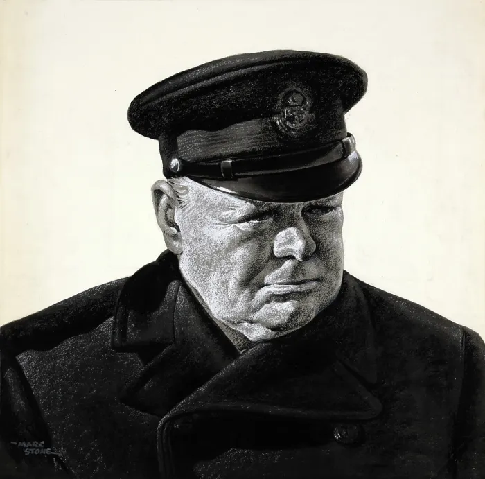 Framed Print : Portrait of Sir Winston Churchill in Trinity House uniform, c1940s. Creator: Marc Stone Framed Print : Portrait of Sir Winston Churchill in Trinity House uniform, c1940s. Creator: Marc Stone