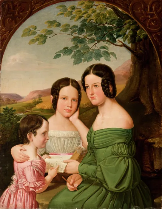 Framed Print : Portrait of Three Sisters from the Hausner Family, 1839. Creator: Tomasz Tyrowicz Framed Print : Portrait of Three Sisters from the Hausner Family, 1839. Creator: Tomasz Tyrowicz