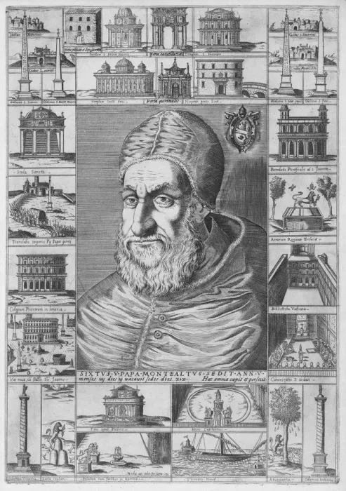 Framed Print : Portrait of Sixtus V, ca. 1589. ca. 1589. Creator: Nicolaus van Aelst Framed Print : Portrait of Sixtus V, ca. 1589. ca. 1589. Creator: Nicolaus van Aelst