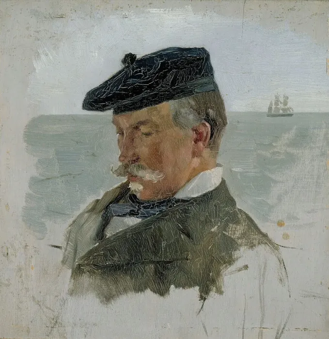 Framed Print : Portrait Sketch of Adolf von Becker the Painter, 1880-1889. Creator: Albert Edelfelt Framed Print : Portrait Sketch of Adolf von Becker the Painter, 1880-1889. Creator: Albert Edelfelt