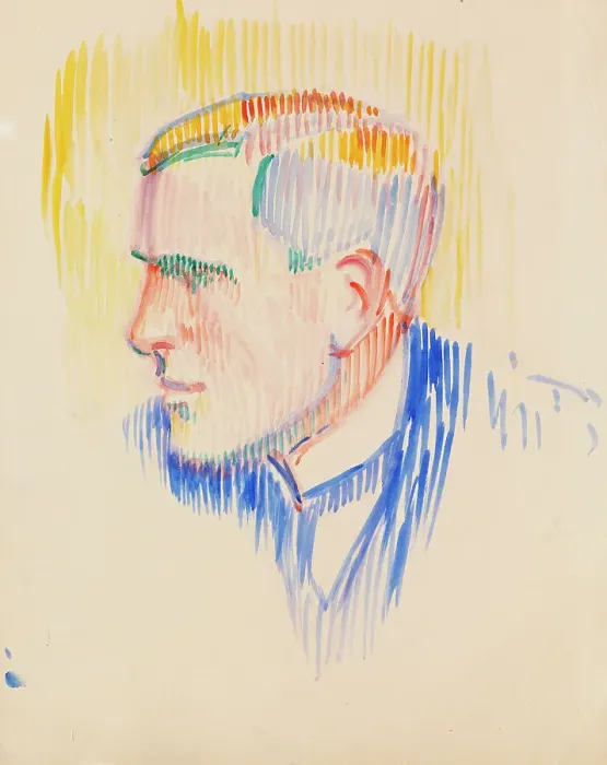 Framed Print : Portrait sketch, Emil Jankes, c1910s. Creator: Verner Thome Framed Print : Portrait sketch, Emil Jankes, c1910s. Creator: Verner Thome
