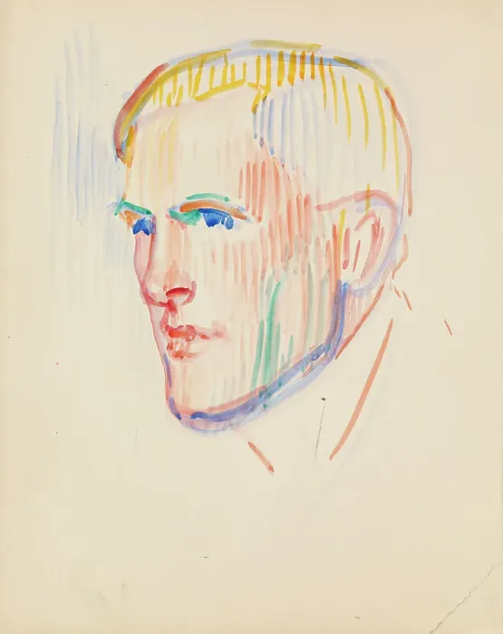 Framed Print : Portrait sketch, Emil Jankes, c1910s. Creator: Verner Thome Framed Print : Portrait sketch, Emil Jankes, c1910s. Creator: Verner Thome
