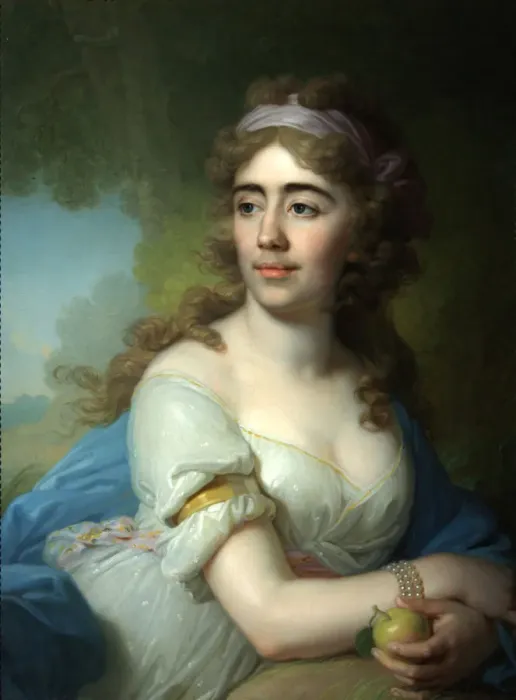 Framed Print : Portrait of Skobeyeva, 1790s. Artist: Borovikovsky, Vladimir Lukich (1757-1825) Framed Print : Portrait of Skobeyeva, 1790s. Artist: Borovikovsky, Vladimir Lukich (1757-1825)