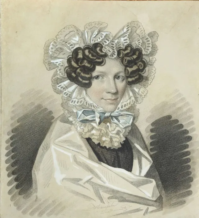 Framed Print : Portrait of Sofia Kharitonovna Mudrova (1786-1833), 1820s. Creator: Hampeln, Carl Framed Print : Portrait of Sofia Kharitonovna Mudrova (1786-1833), 1820s. Creator: Hampeln, Carl