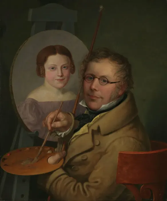 Framed Print : Portrait of Sophie and Jacob Munch, 1836. Creator: Jacob Munch Framed Print : Portrait of Sophie and Jacob Munch, 1836. Creator: Jacob Munch