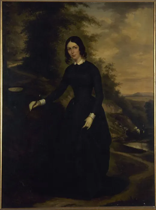 Framed Print : Portrait of Sophie Perumon (1801-1854), in riding costume, at Bois de Boulogne, c1845. Creator: Unknown Framed Print : Portrait of Sophie Perumon (1801-1854), in riding costume, at Bois de Boulogne, c1845. Creator: Unknown