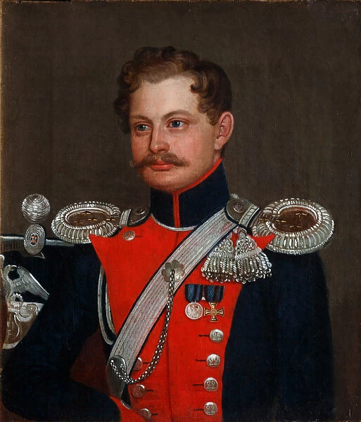 Portrait of a staff captain of 3rd Elisavetgrad Hussar Regiment, 1837. Artist: Anonymous