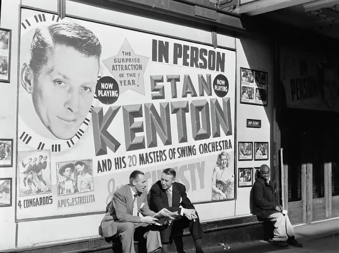 Framed Print : Portrait of Stan Kenton and Bob Gioga, 1947 or 1948. Creator: William Paul Gottlieb Framed Print : Portrait of Stan Kenton and Bob Gioga, 1947 or 1948. Creator: William Paul Gottlieb