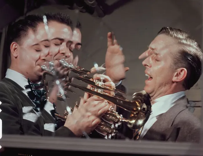 Framed Print : Portrait of Stan Kenton and Buddy Childers, Richmond, Va. 1947 or 1948. Creator: William Paul Gottlieb Framed Print : Portrait of Stan Kenton and Buddy Childers, Richmond, Va. 1947 or 1948. Creator: William Paul Gottlieb