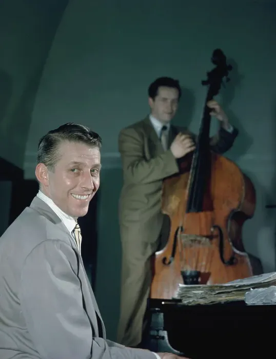 Framed Print : Portrait of Stan Kenton and Eddie Safranski, 1947 or 1948. Creator: William Paul Gottlieb Framed Print : Portrait of Stan Kenton and Eddie Safranski, 1947 or 1948. Creator: William Paul Gottlieb