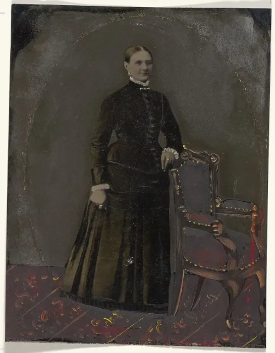 Framed Print : Portrait of standing woman, 1860s-1880s. Creator: Unknown Framed Print : Portrait of standing woman, 1860s-1880s. Creator: Unknown