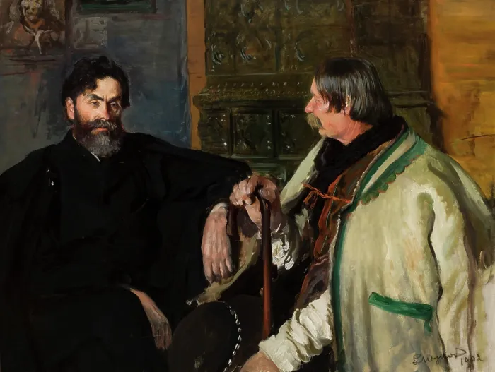 Framed Print : Portrait of Stanislaw Witkiewicz with Wojciech Roj, 1902. Creator: Leon Wyczolkowski Framed Print : Portrait of Stanislaw Witkiewicz with Wojciech Roj, 1902. Creator: Leon Wyczolkowski