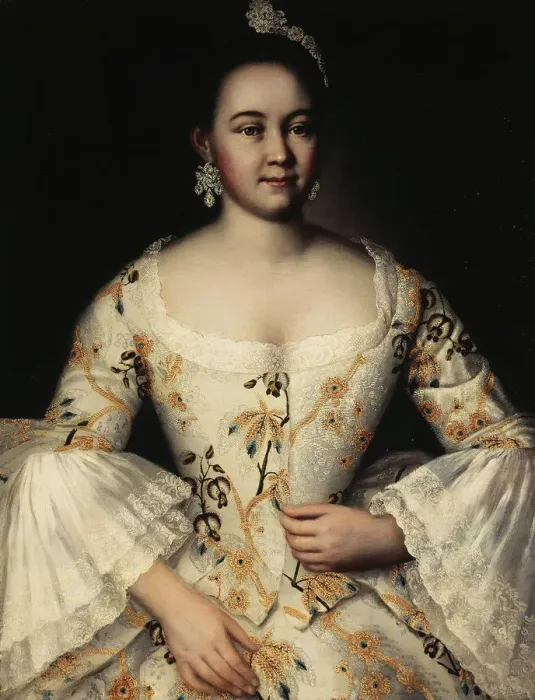 Framed Print : Portrait of Stepanida Yakovleva (1738-1781), after 1757. Artist: Vishnyakov, Ivan Yakovlevich (1699-1761) Framed Print : Portrait of Stepanida Yakovleva (1738-1781), after 1757. Artist: Vishnyakov, Ivan Yakovlevich (1699-1761)