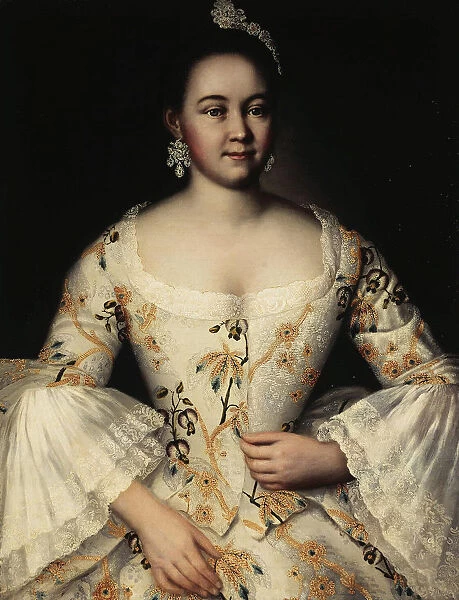Portrait of Stepanida Yakovleva (1738-1781), after 1757. Artist: Vishnyakov, Ivan Yakovlevich (1699-1761)