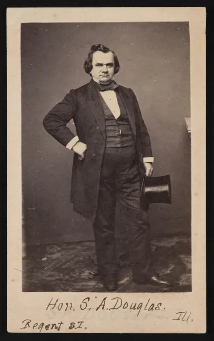 Framed Print : Portrait of Stephen Arnold Douglas (1813-1861), Before 1861. Creator: Mathew Brady Framed Print : Portrait of Stephen Arnold Douglas (1813-1861), Before 1861. Creator: Mathew Brady