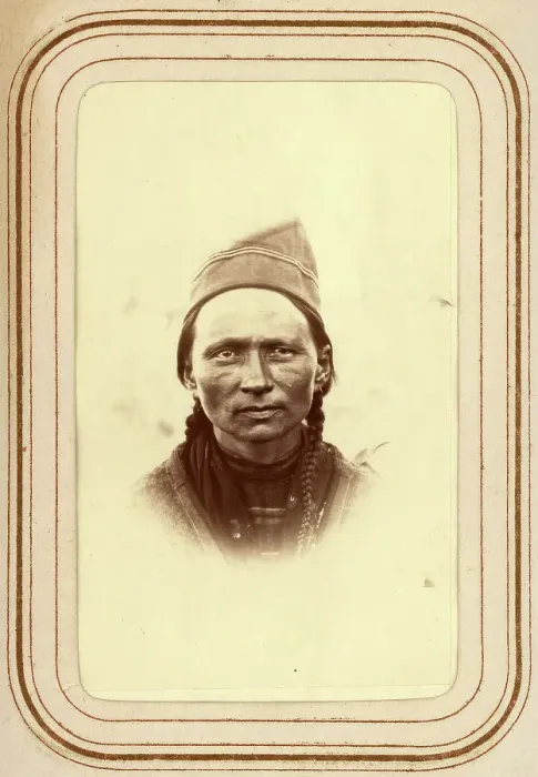 Framed Print : Portrait of Stina Larsdotter Rim, 30 years old, Sjokksjokk, 1868. Creator: Lotten von Duben Framed Print : Portrait of Stina Larsdotter Rim, 30 years old, Sjokksjokk, 1868. Creator: Lotten von Duben