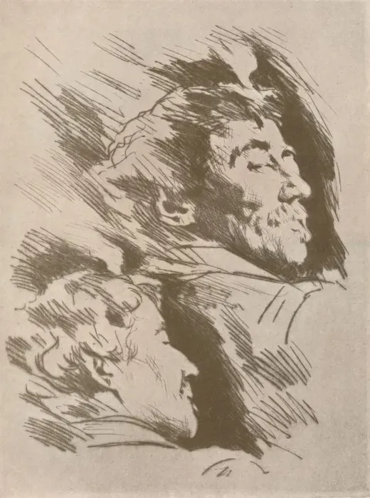 Framed Print : Portrait Studies, c1880, (1904). Artist: Mortimer L Menpes Framed Print : Portrait Studies, c1880, (1904). Artist: Mortimer L Menpes
