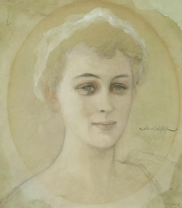 Framed Print : Portrait Study of Baroness Naomi (Emi) de la Chapelle, 1893. Creator: Albert Edelfelt Framed Print : Portrait Study of Baroness Naomi (Emi) de la Chapelle, 1893. Creator: Albert Edelfelt