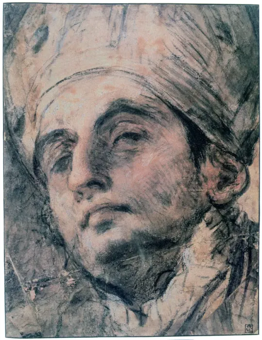 Framed Print : Portrait Study, c1676-1727. Artist: Giovanni Antonio Pellegrini Framed Print : Portrait Study, c1676-1727. Artist: Giovanni Antonio Pellegrini